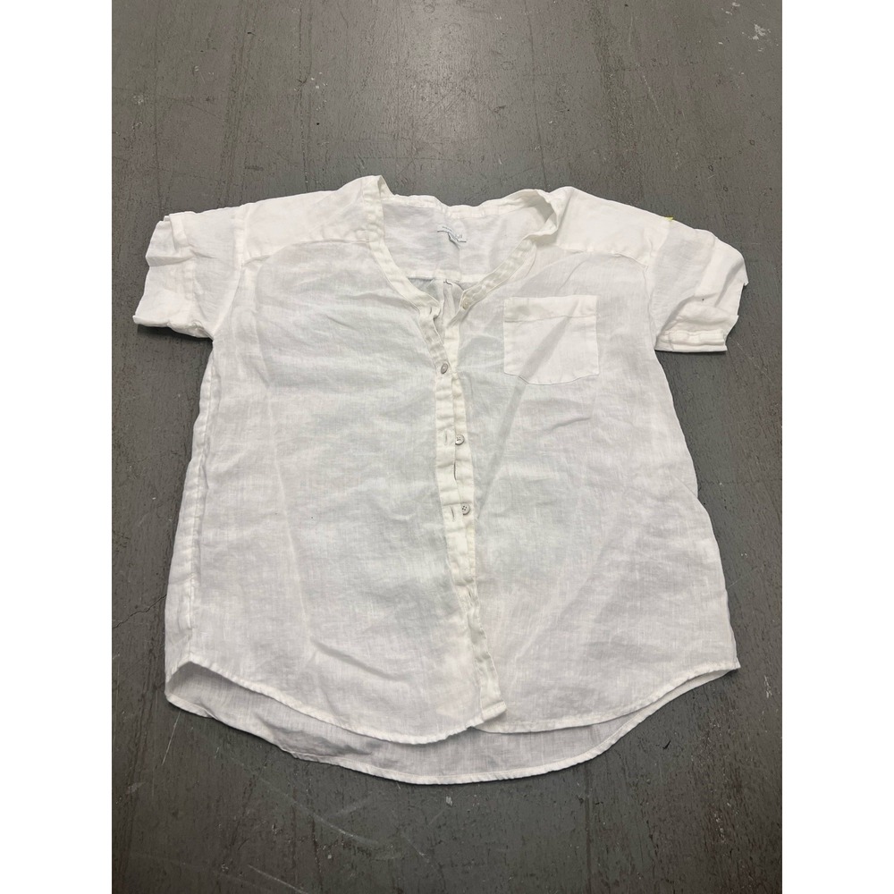 J Jill Love Linen Womens Small Missy Button Up Top‎ Long Sleeve Relaxed Fit